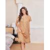 imageEkouaer Nightgowns for Women with Pockets Button Front Short Sleeve House Dresses Floral Print Mumu DressOrange Flower