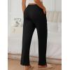 imageEkouaer Pajama Pants Women Soft Casual Lounge Pajama Bottoms Comfy Stretch Sleep Pants Wide Leg Pj Bottoms with PocketsBlack