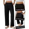 imageEkouaer Pajama Pants Women Soft Casual Lounge Pajama Bottoms Comfy Stretch Sleep Pants Wide Leg Pj Bottoms with PocketsBlack