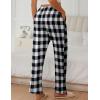 imageEkouaer Pajama Pants Women Soft Casual Lounge Pajama Bottoms Comfy Stretch Sleep Pants Wide Leg Pj Bottoms with PocketsBlack White Plaid