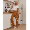 imageEkouaer Pajama Pants Women Soft Casual Lounge Pajama Bottoms Comfy Stretch Sleep Pants Wide Leg Pj Bottoms with PocketsBrown Teddy