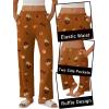 imageEkouaer Pajama Pants Women Soft Casual Lounge Pajama Bottoms Comfy Stretch Sleep Pants Wide Leg Pj Bottoms with PocketsBrown Teddy