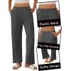 imageEkouaer Pajama Pants Women Soft Casual Lounge Pajama Bottoms Comfy Stretch Sleep Pants Wide Leg Pj Bottoms with PocketsDark Grey