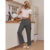 imageEkouaer Pajama Pants Women Soft Casual Lounge Pajama Bottoms Comfy Stretch Sleep Pants Wide Leg Pj Bottoms with PocketsDark Grey