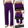 imageEkouaer Pajama Pants Women Soft Casual Lounge Pajama Bottoms Comfy Stretch Sleep Pants Wide Leg Pj Bottoms with PocketsDark Purple