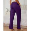 imageEkouaer Pajama Pants Women Soft Casual Lounge Pajama Bottoms Comfy Stretch Sleep Pants Wide Leg Pj Bottoms with PocketsDark Purple