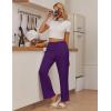imageEkouaer Pajama Pants Women Soft Casual Lounge Pajama Bottoms Comfy Stretch Sleep Pants Wide Leg Pj Bottoms with PocketsDark Purple