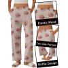 imageEkouaer Pajama Pants Women Soft Casual Lounge Pajama Bottoms Comfy Stretch Sleep Pants Wide Leg Pj Bottoms with PocketsHeart Teddy