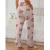 imageEkouaer Pajama Pants Women Soft Casual Lounge Pajama Bottoms Comfy Stretch Sleep Pants Wide Leg Pj Bottoms with PocketsHeart Teddy