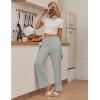 imageEkouaer Pajama Pants Women Soft Casual Lounge Pajama Bottoms Comfy Stretch Sleep Pants Wide Leg Pj Bottoms with PocketsLight Grey