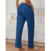 imageEkouaer Pajama Pants Women Soft Casual Lounge Pajama Bottoms Comfy Stretch Sleep Pants Wide Leg Pj Bottoms with PocketsNavy