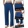 imageEkouaer Pajama Pants Women Soft Casual Lounge Pajama Bottoms Comfy Stretch Sleep Pants Wide Leg Pj Bottoms with PocketsNavy