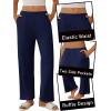 imageEkouaer Pajama Pants Women Soft Casual Lounge Pajama Bottoms Comfy Stretch Sleep Pants Wide Leg Pj Bottoms with PocketsNavy Blue