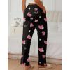 imageEkouaer Pajama Pants Women Soft Casual Lounge Pajama Bottoms Comfy Stretch Sleep Pants Wide Leg Pj Bottoms with PocketsPink Heart