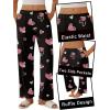 imageEkouaer Pajama Pants Women Soft Casual Lounge Pajama Bottoms Comfy Stretch Sleep Pants Wide Leg Pj Bottoms with PocketsPink Heart