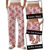 imageEkouaer Pajama Pants Women Soft Casual Lounge Pajama Bottoms Comfy Stretch Sleep Pants Wide Leg Pj Bottoms with PocketsRed Cherry