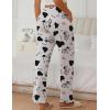 imageEkouaer Pajama Pants Women Soft Casual Lounge Pajama Bottoms Comfy Stretch Sleep Pants Wide Leg Pj Bottoms with PocketsWhite Cow