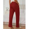 imageEkouaer Pajama Pants Women Soft Casual Lounge Pajama Bottoms Comfy Stretch Sleep Pants Wide Leg Pj Bottoms with PocketsWine Red