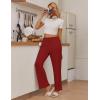 imageEkouaer Pajama Pants Women Soft Casual Lounge Pajama Bottoms Comfy Stretch Sleep Pants Wide Leg Pj Bottoms with PocketsWine Red