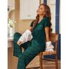 imageEkouaer Pajama Sets For Women 2 Piece Short Sleeve Pj Sets With Long Printed Pants Sleepwear Casual Loose Lounge SetsGreen Plaid