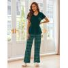 imageEkouaer Pajama Sets For Women 2 Piece Short Sleeve Pj Sets With Long Printed Pants Sleepwear Casual Loose Lounge SetsGreen Plaid