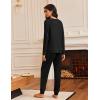 imageEkouaer Pajamas Womens Long Sleeve Pj Set 2 Piece Loungewear Soft Comfy Sleepwear with Jogger Pants SXXLBlack