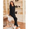 imageEkouaer Pajamas Womens Long Sleeve Pj Set 2 Piece Loungewear Soft Comfy Sleepwear with Jogger Pants SXXLBlack