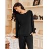 imageEkouaer Pajamas Womens Long Sleeve Pj Set 2 Piece Loungewear Soft Comfy Sleepwear with Jogger Pants SXXLBlack