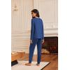 imageEkouaer Pajamas Womens Long Sleeve Pj Set 2 Piece Loungewear Soft Comfy Sleepwear with Jogger Pants SXXLBlue