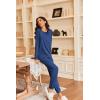 imageEkouaer Pajamas Womens Long Sleeve Pj Set 2 Piece Loungewear Soft Comfy Sleepwear with Jogger Pants SXXLBlue