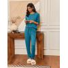 imageEkouaer Pajamas Womens Long Sleeve Pj Set 2 Piece Loungewear Soft Comfy Sleepwear with Jogger Pants SXXLBlue Green