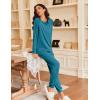 imageEkouaer Pajamas Womens Long Sleeve Pj Set 2 Piece Loungewear Soft Comfy Sleepwear with Jogger Pants SXXLBlue Green