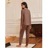 imageEkouaer Pajamas Womens Long Sleeve Pj Set 2 Piece Loungewear Soft Comfy Sleepwear with Jogger Pants SXXLBrown