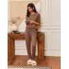 imageEkouaer Pajamas Womens Long Sleeve Pj Set 2 Piece Loungewear Soft Comfy Sleepwear with Jogger Pants SXXLBrown