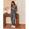 imageEkouaer Pajamas Womens Long Sleeve Pj Set 2 Piece Loungewear Soft Comfy Sleepwear with Jogger Pants SXXLDark Grey