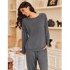imageEkouaer Pajamas Womens Long Sleeve Pj Set 2 Piece Loungewear Soft Comfy Sleepwear with Jogger Pants SXXLDark Grey