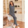 imageEkouaer Pajamas Womens Long Sleeve Pj Set 2 Piece Loungewear Soft Comfy Sleepwear with Jogger Pants SXXLDark Grey