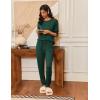 imageEkouaer Pajamas Womens Long Sleeve Pj Set 2 Piece Loungewear Soft Comfy Sleepwear with Jogger Pants SXXLGreen