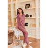 imageEkouaer Pajamas Womens Long Sleeve Pj Set 2 Piece Loungewear Soft Comfy Sleepwear with Jogger Pants SXXLOld Rose