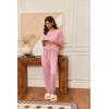 imageEkouaer Pajamas Womens Long Sleeve Pj Set 2 Piece Loungewear Soft Comfy Sleepwear with Jogger Pants SXXLPink