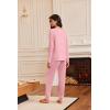 imageEkouaer Pajamas Womens Long Sleeve Pj Set 2 Piece Loungewear Soft Comfy Sleepwear with Jogger Pants SXXLPink