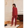 imageEkouaer Pajamas Womens Long Sleeve Pj Set 2 Piece Loungewear Soft Comfy Sleepwear with Jogger Pants SXXLRed