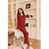 imageEkouaer Pajamas Womens Long Sleeve Pj Set 2 Piece Loungewear Soft Comfy Sleepwear with Jogger Pants SXXLRed