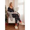 imageEkouaer Pajamas for Women Set 2 Piece Lounge Set Short Sleeve Pjs Joggers Long Pants Sleepwear with PocketsBlack Christmas