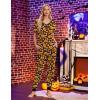 imageEkouaer Pajamas for Women Set 2 Piece Lounge Set Short Sleeve Pjs Joggers Long Pants Sleepwear with PocketsBlack Halloween