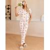 imageEkouaer Pajamas for Women Set 2 Piece Lounge Set Short Sleeve Pjs Joggers Long Pants Sleepwear with PocketsChampagne Teddy