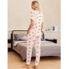 imageEkouaer Pajamas for Women Set 2 Piece Lounge Set Short Sleeve Pjs Joggers Long Pants Sleepwear with PocketsChampagne Teddy