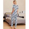 imageEkouaer Pajamas for Women Set 2 Piece Lounge Set Short Sleeve Pjs Joggers Long Pants Sleepwear with PocketsGery Cat