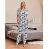 imageEkouaer Pajamas for Women Set 2 Piece Lounge Set Short Sleeve Pjs Joggers Long Pants Sleepwear with PocketsGery Cat