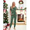 imageEkouaer Pajamas for Women Set 2 Piece Lounge Set Short Sleeve Pjs Joggers Long Pants Sleepwear with PocketsGreen Christmassanta